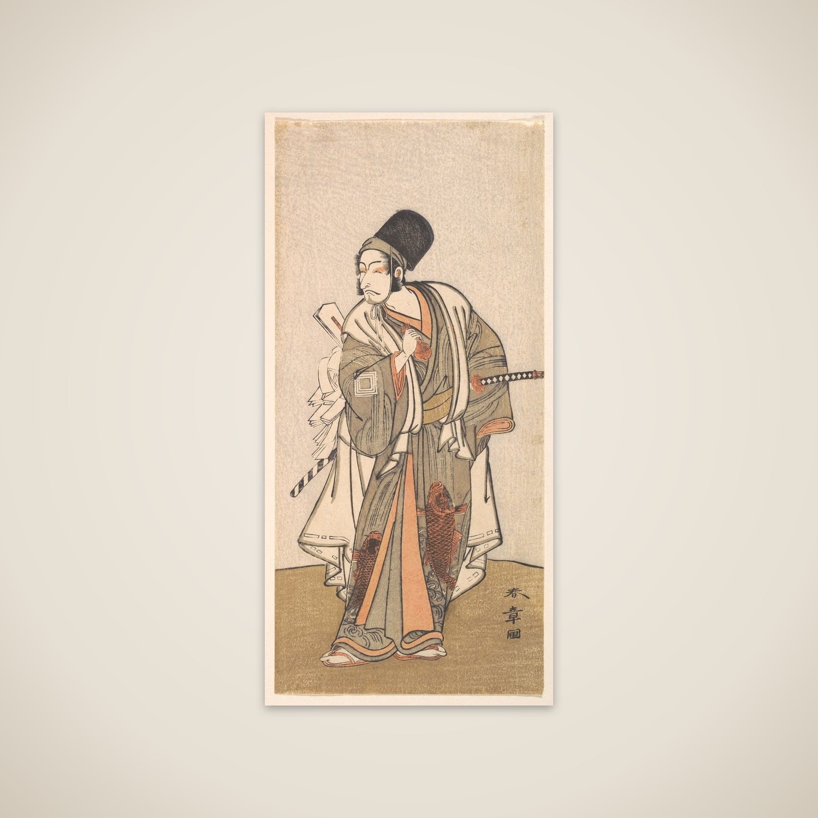 Standing figure of an actor of the Ichikawa family, probably Danjuro IV unframed print