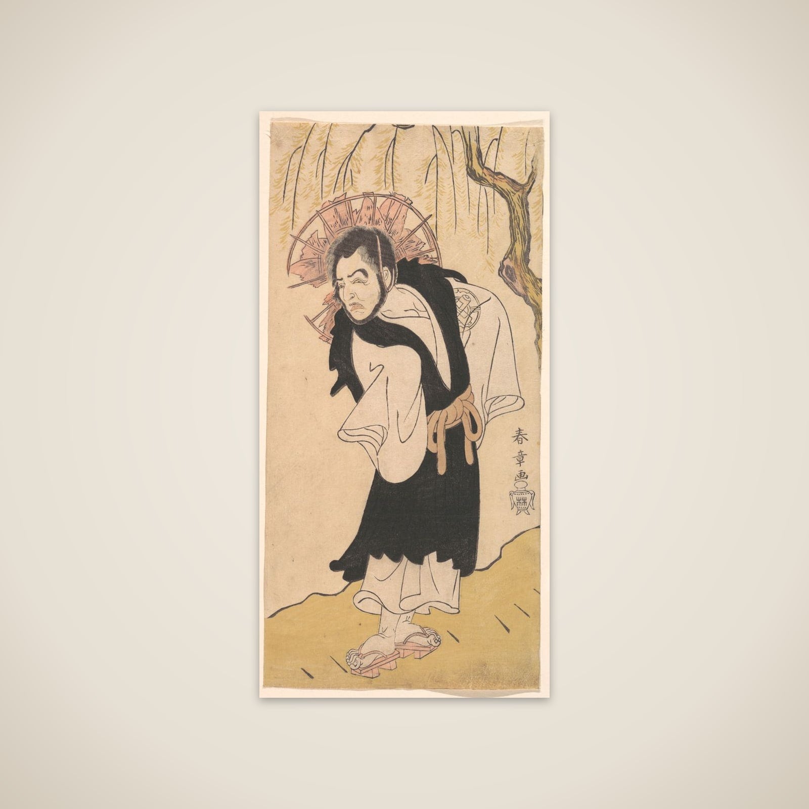The Actor Nakamura Utaemon I as a Monk under a Willow Tree unframed print
