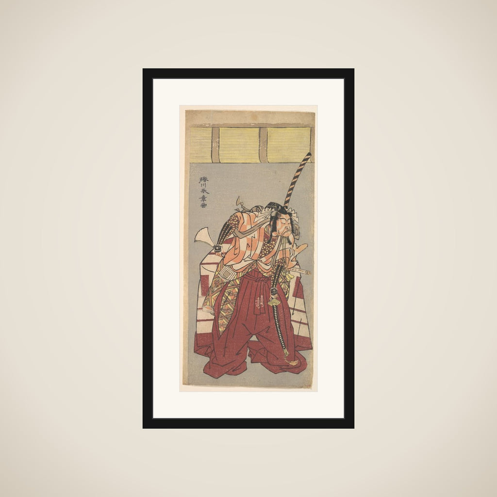 The Actor Ichikawa Danjuro V, Attired in Voluminous Ceremonial Trousers (Nagabakama) framed