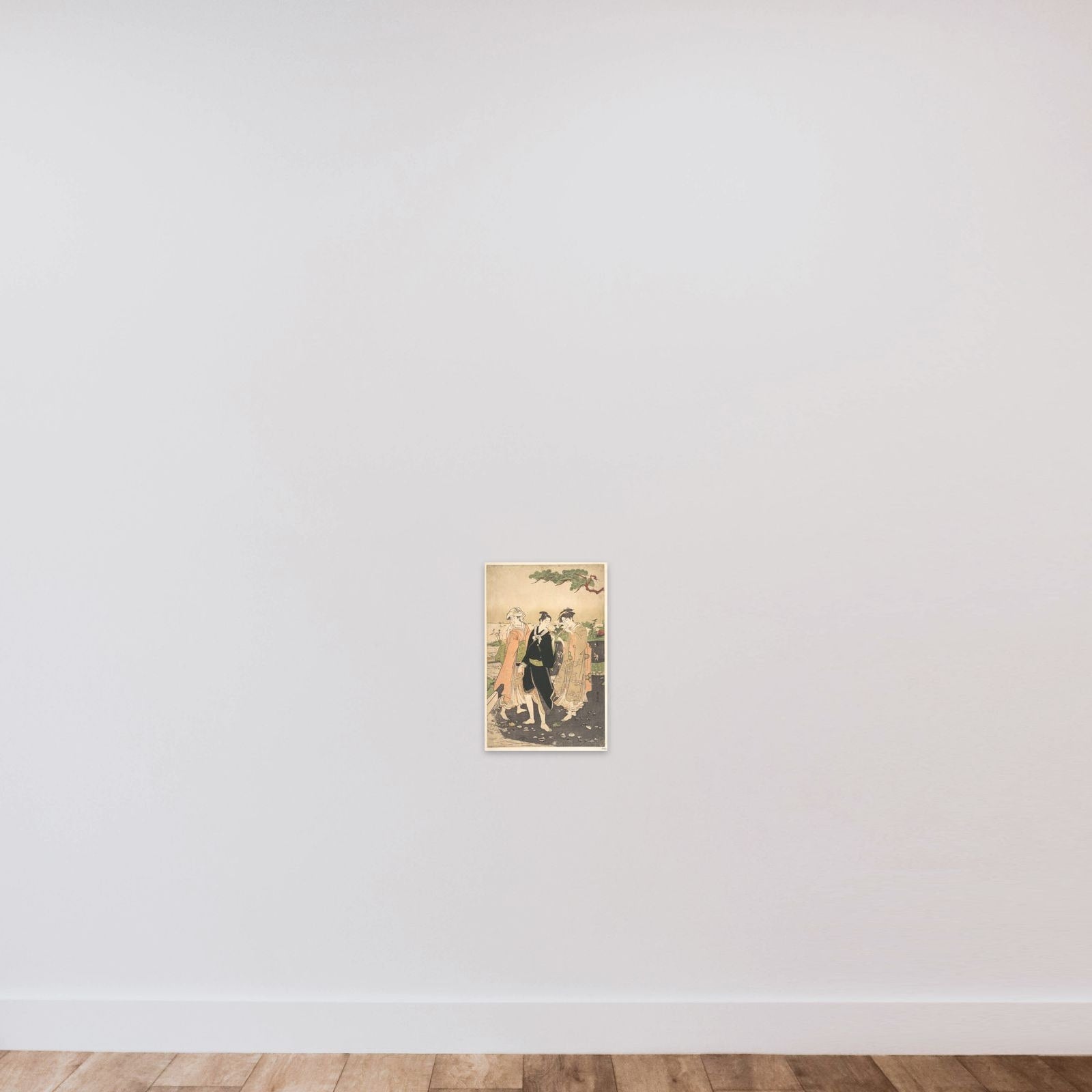 Along the Seashore at Futami unframed — shown to scale