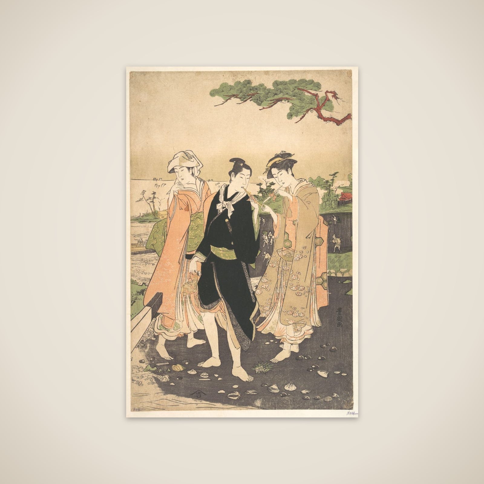 Along the Seashore at Futami unframed print