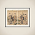 The Four Seasons in Southern Edo: A Summer Scene (Minami shiki;  Natsu [no] kei) framed
