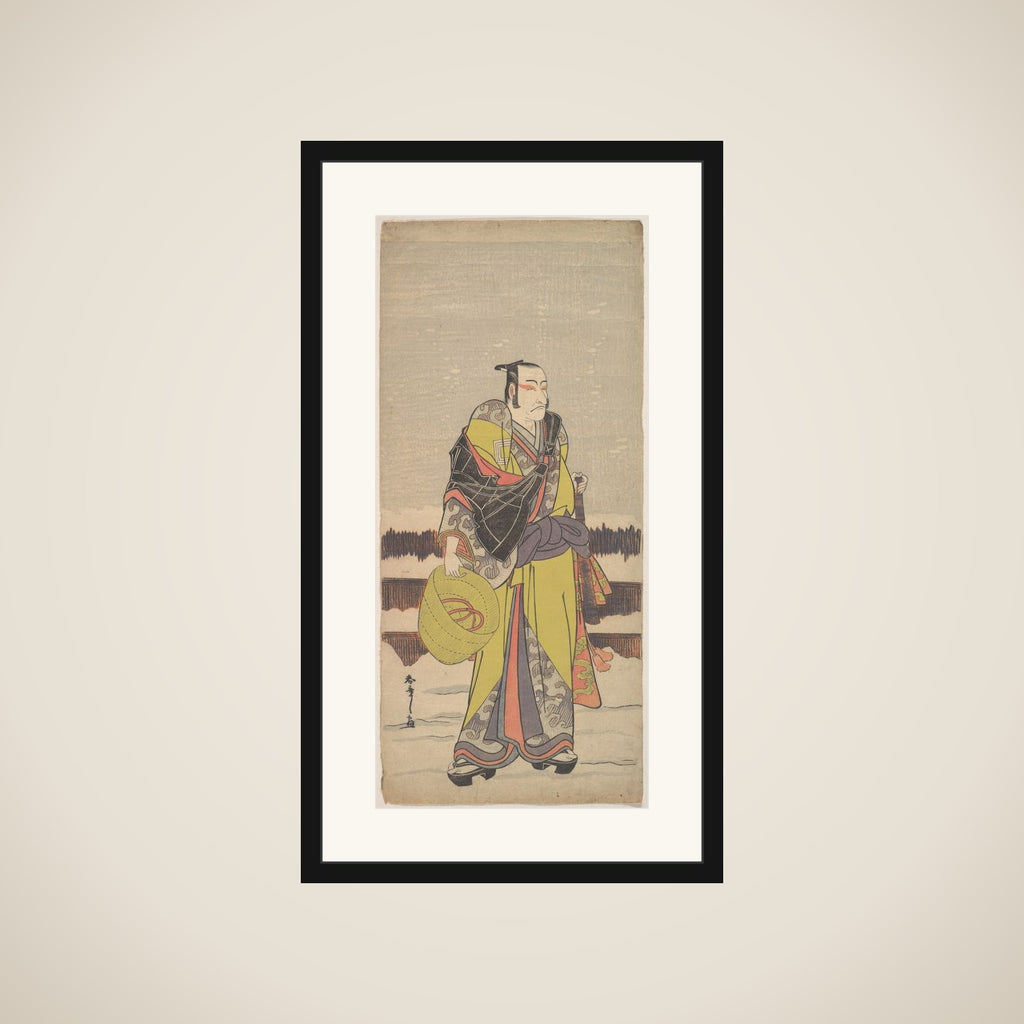 Danjurō V as Kakogawa Honzō with a Komuso Hat and a Flageolet framed