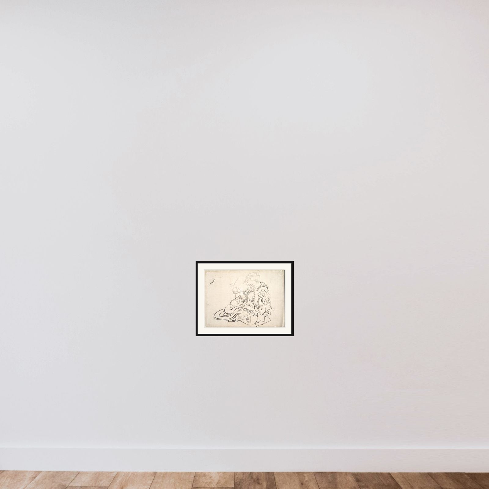A Woman and Baby framed — shown to scale