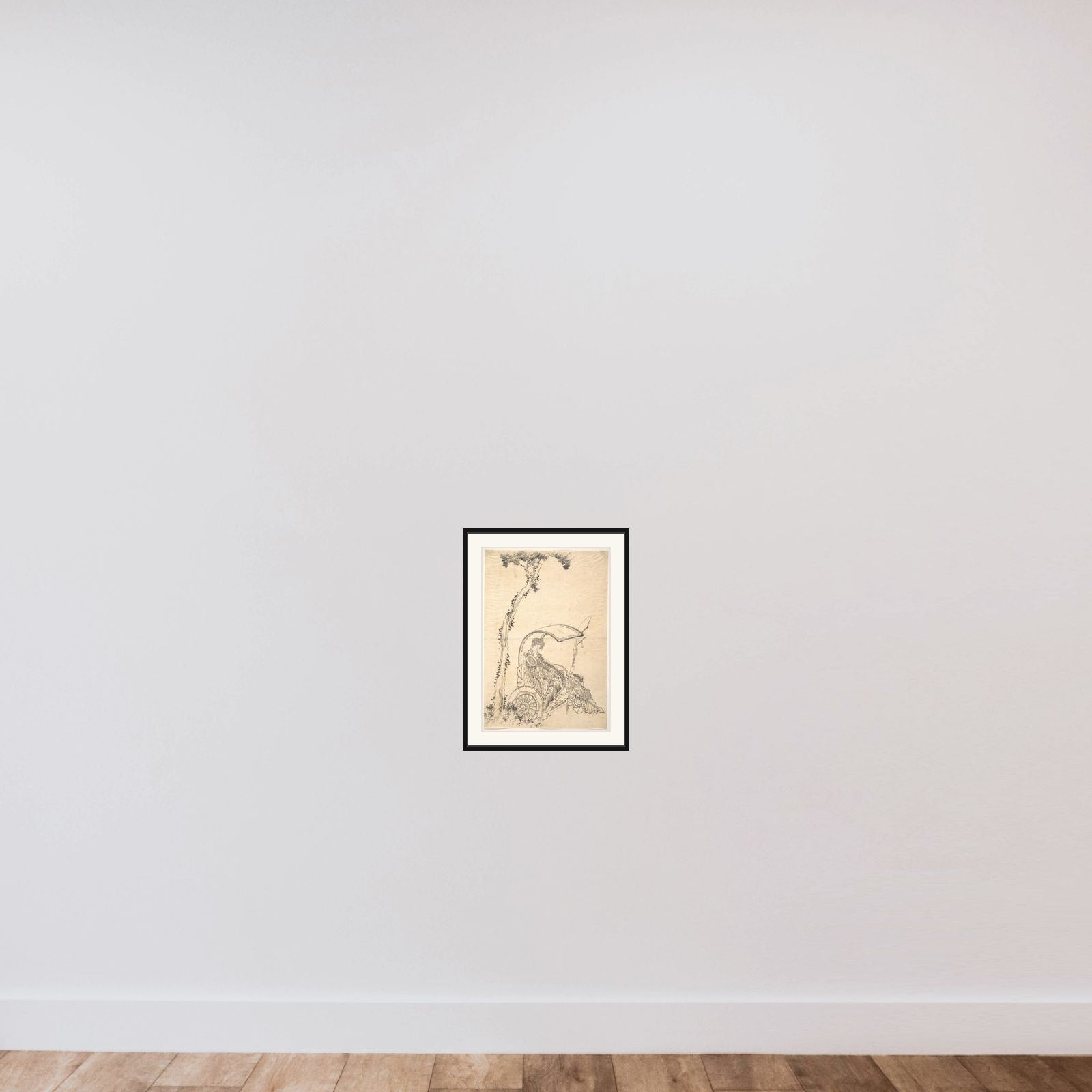 Lady in a Chariot framed — shown to scale