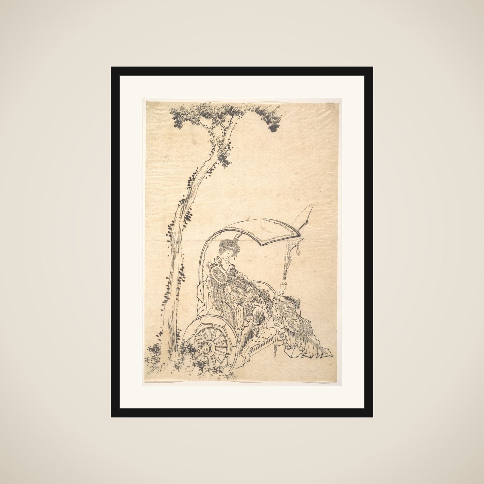 Lady in a Chariot framed