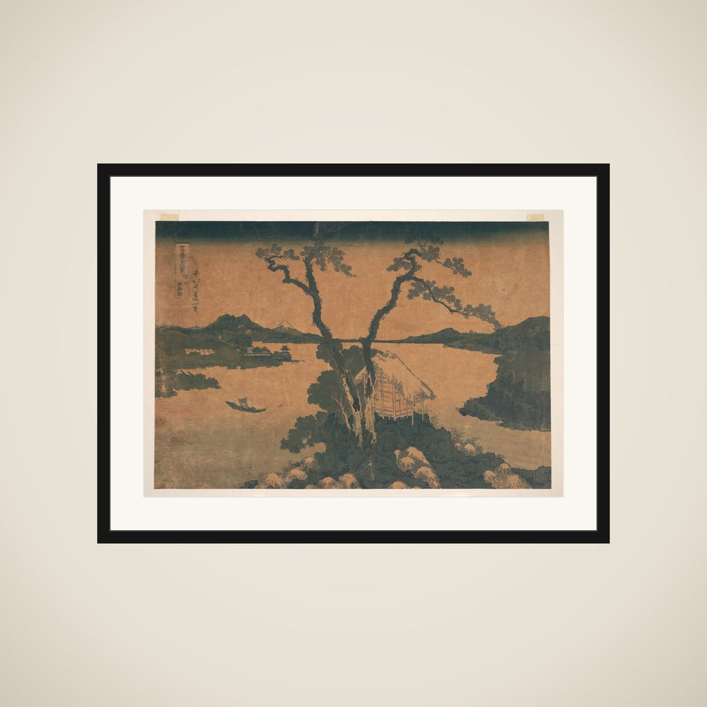 Lake Suwa in Shinano Province (Shinshū Suwako), from the series Thirty-six Views of Mount Fuji (Fugaku sanjūrokkei) framed