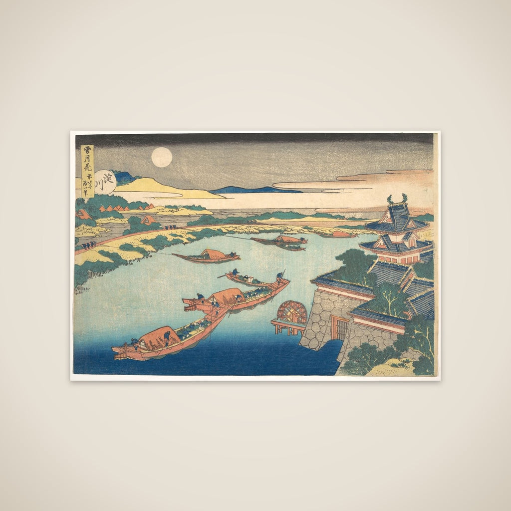Moonlight on the Yodo River (Yodogawa), from the series Snow, Moon, and Flowers (Setsugekka) unframed print