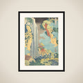 Ono Waterfall on the Kisokaidō (Kisokaidō Ono no bakufu), from the series A Tour of Waterfalls in Various Provinces (Shokoku taki meguri) framed