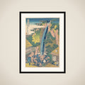 Rōben Waterfall at Ōyama in Sagami Province (Sōshū Ōyama Rōben no taki), from the series A Tour of Waterfalls in Various Provinces (Shokoku taki meguri) framed