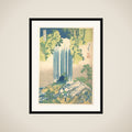 Yōrō Waterfall in Mino Province (Mino no Yōrō no taki), from the series A Tour of Waterfalls in Various Provinces (Shokoku taki meguri) framed