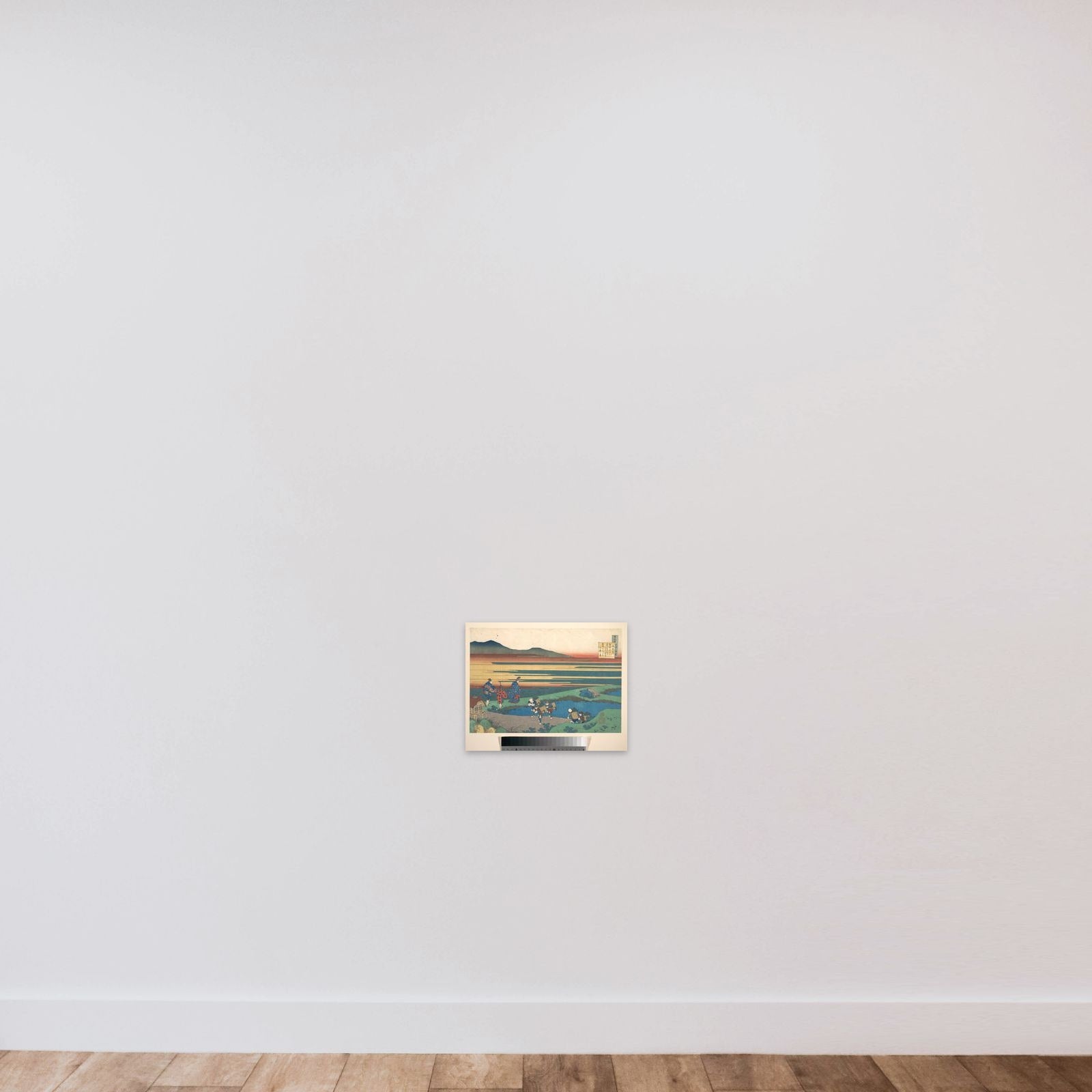 Poem by Sangi Hitoshi (Minamoto no Hitoshi), from the series One Hundred Poems Explained by the Nurse (Hyakunin isshu uba ga etoki) unframed — shown to scale