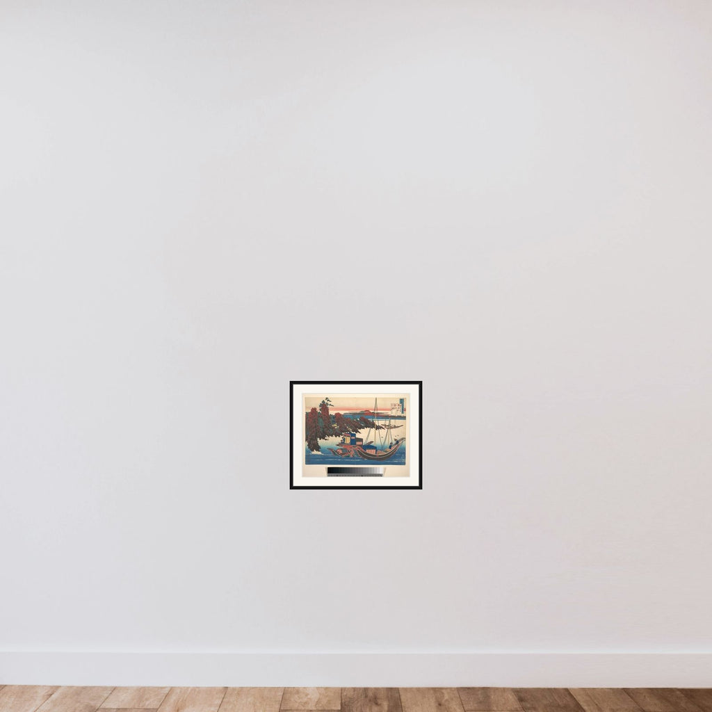 Poem by Chūnagon Yakamochi (Ōtomo no Yakamochi), from the series One Hundred Poems Explained by the Nurse (Hyakunin isshu uba ga etoki) framed — shown to scale