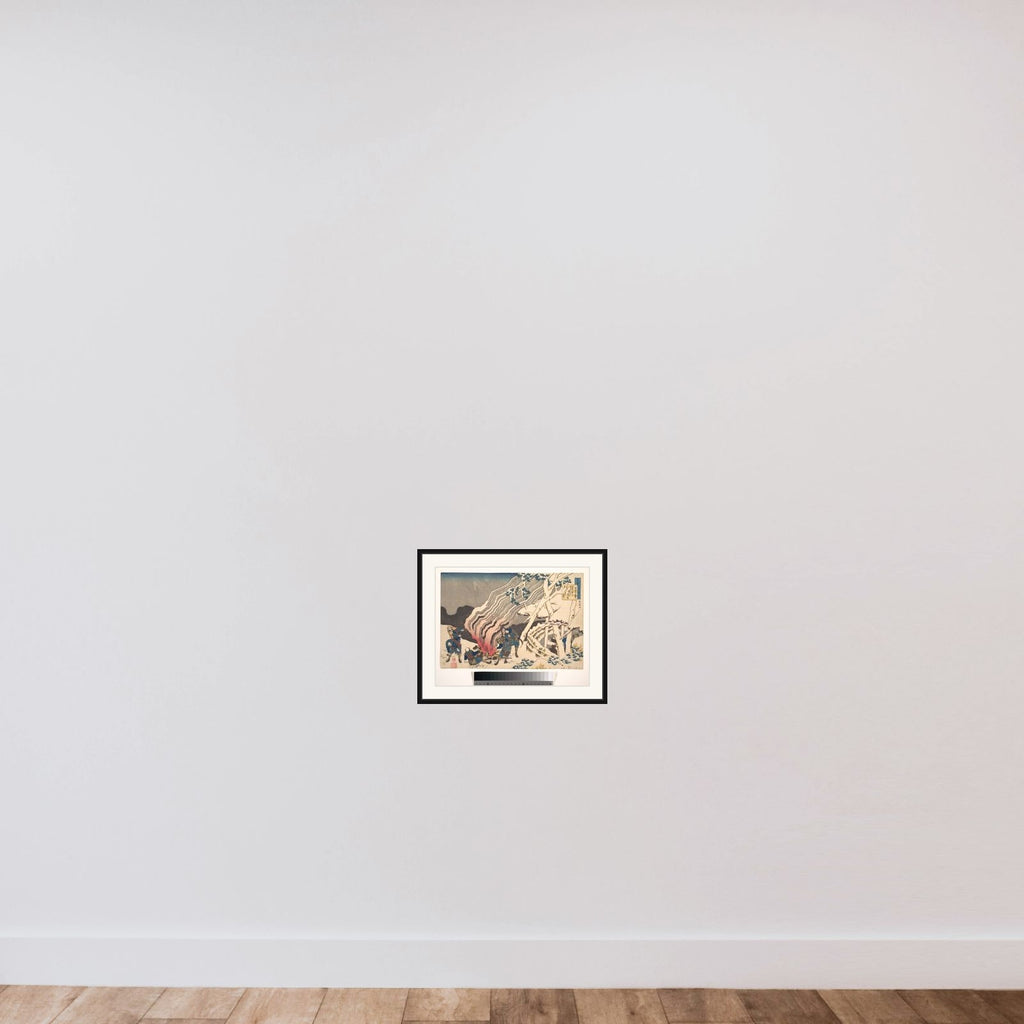 Poem by Minamoto no Muneyuki Ason, from the series One Hundred poems Explained by the Nurse (Hyakunin isshu uba ga etoki) framed — shown to scale