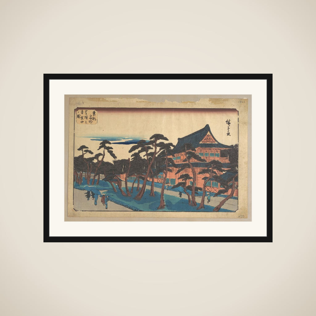 Zojoji Temple at Shiba in Snow framed