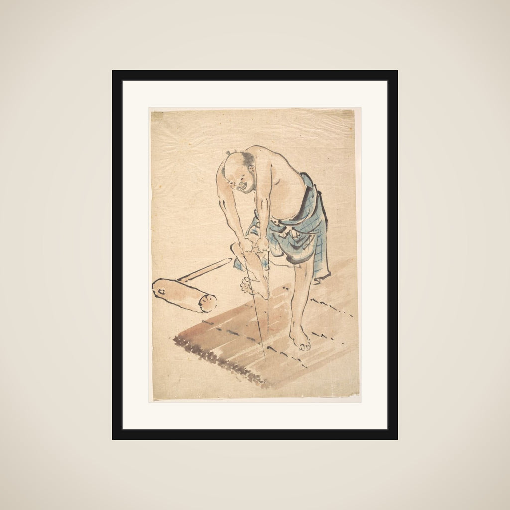 Man on a Raft framed