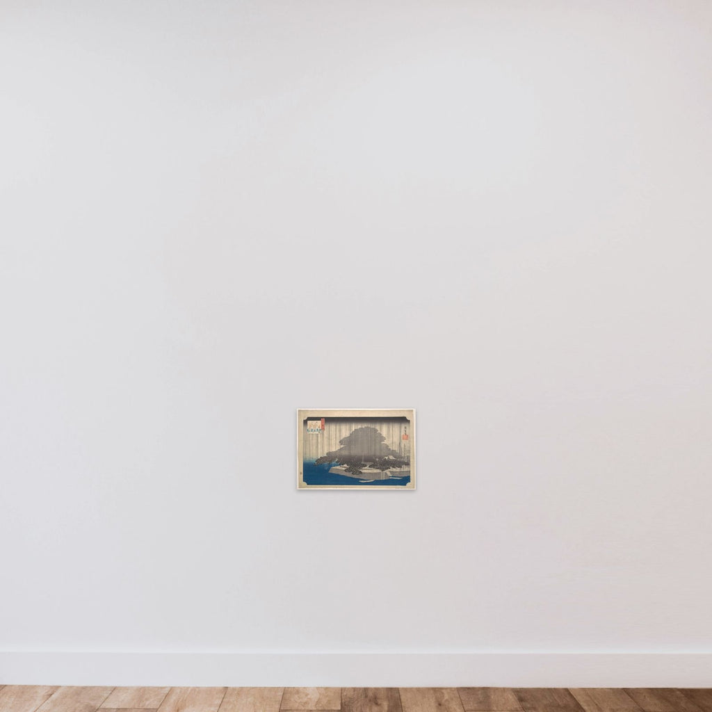 Evening Rain on the Karasaki Pine unframed — shown to scale