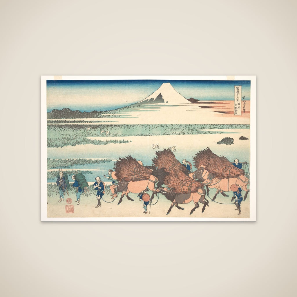 The New Fields at Ōno in Suruga Province (Sunshū Ōno shinden), from the series Thirty-six Views of Mount Fuji (Fugaku sanjūrokkei) unframed print