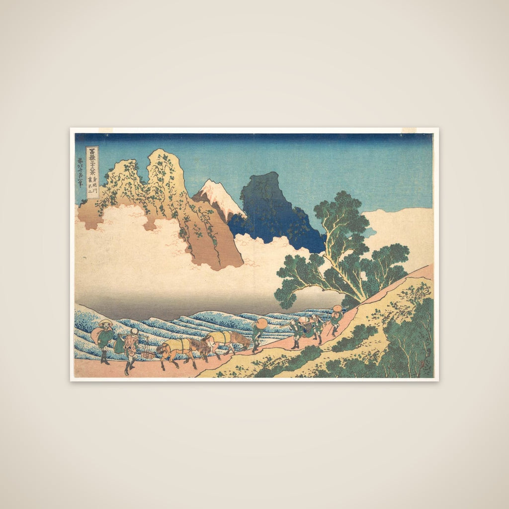 View from the Other Side of Fuji from the Minobu River (Minobugawa ura Fuji), from the series Thirty-six Views of Mount Fuji (Fugaku sanjūrokkei) unframed print