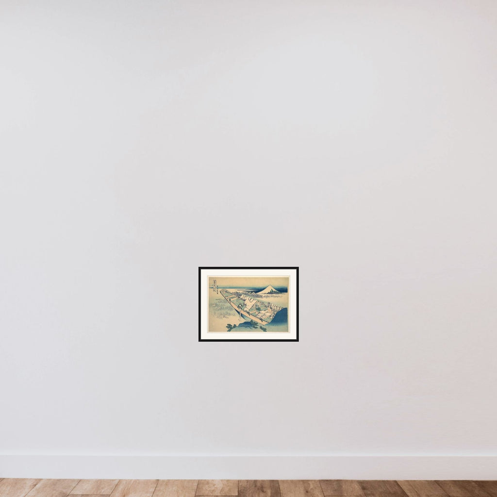 Ushibori in Hitachi Province (Jōshū Ushibori), from the series Thirty-six Views of Mount Fuji (Fugaku sanjūrokkei) framed — shown to scale