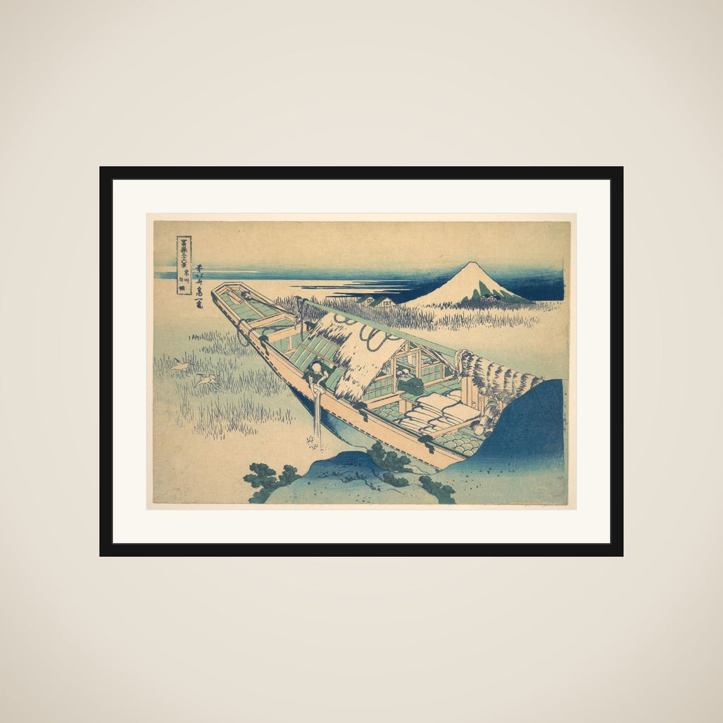 Ushibori in Hitachi Province (Jōshū Ushibori), from the series Thirty-six Views of Mount Fuji (Fugaku sanjūrokkei) framed