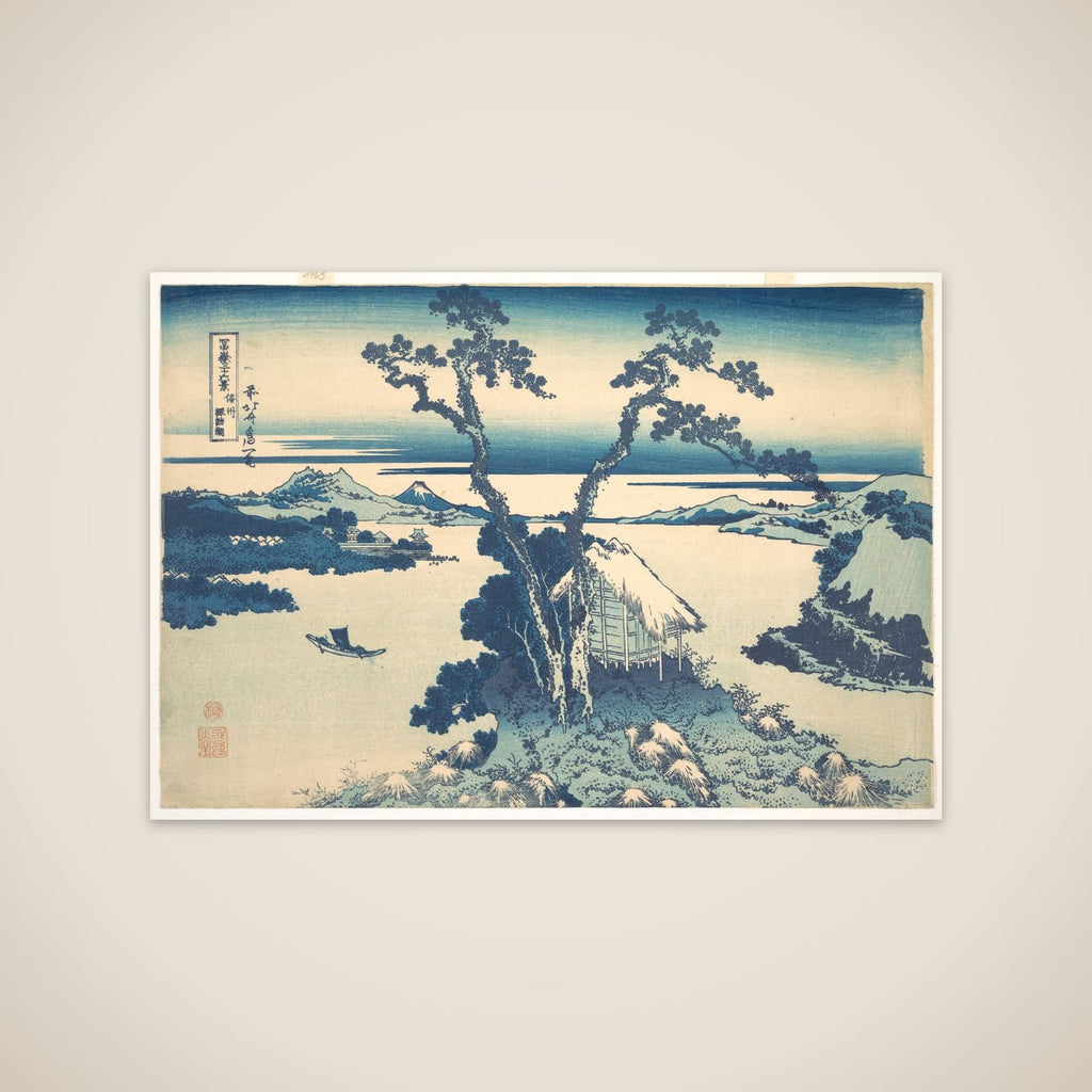 Lake Suwa in Shinano Province (Shinshū Suwako), from the series Thirty-six Views of Mount Fuji (Fugaku sanjūrokkei) unframed print