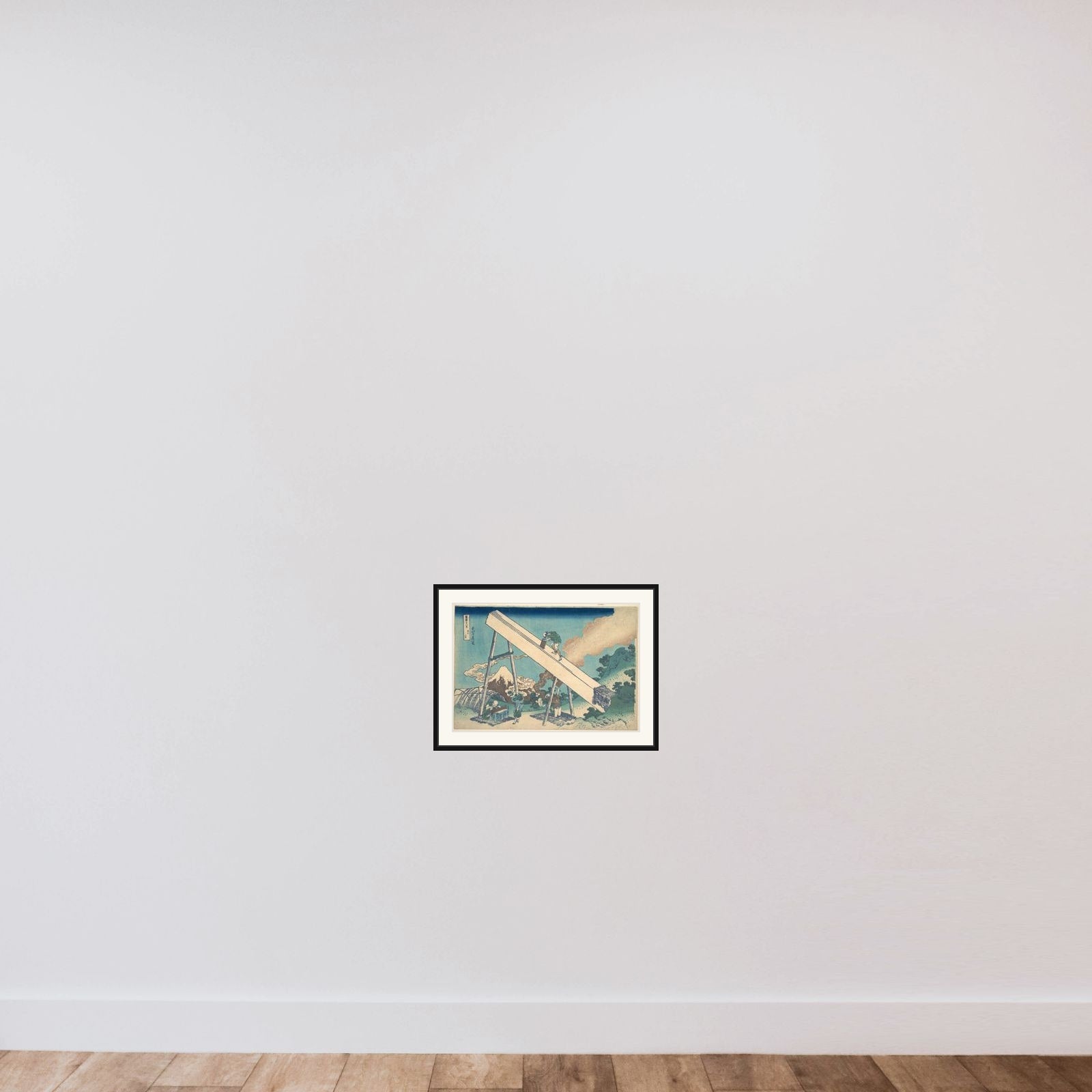 In the Mountains of Tōtomi Province (Tōtomi sanchū), from the series Thirty-six Views of Mount Fuji (Fugaku sanjūrokkei) framed — shown to scale