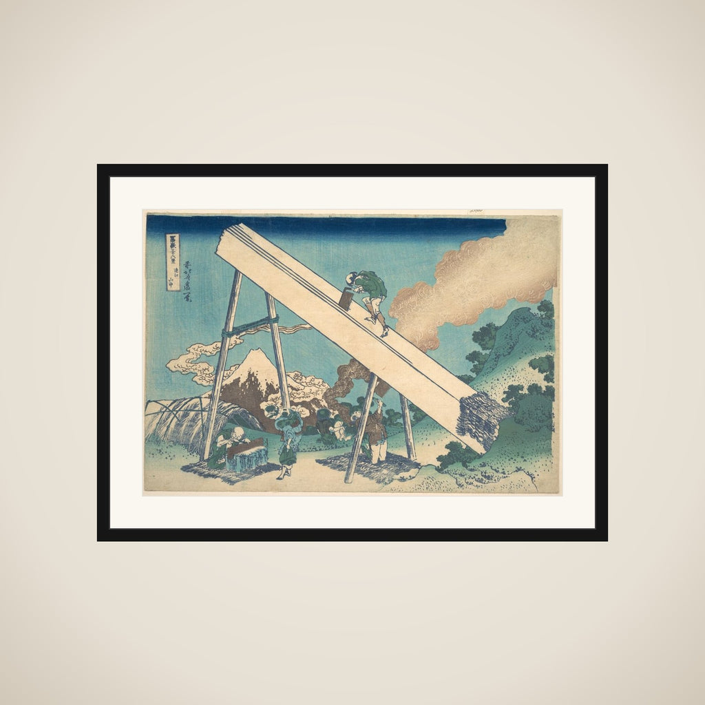 In the Mountains of Tōtomi Province (Tōtomi sanchū), from the series Thirty-six Views of Mount Fuji (Fugaku sanjūrokkei) framed