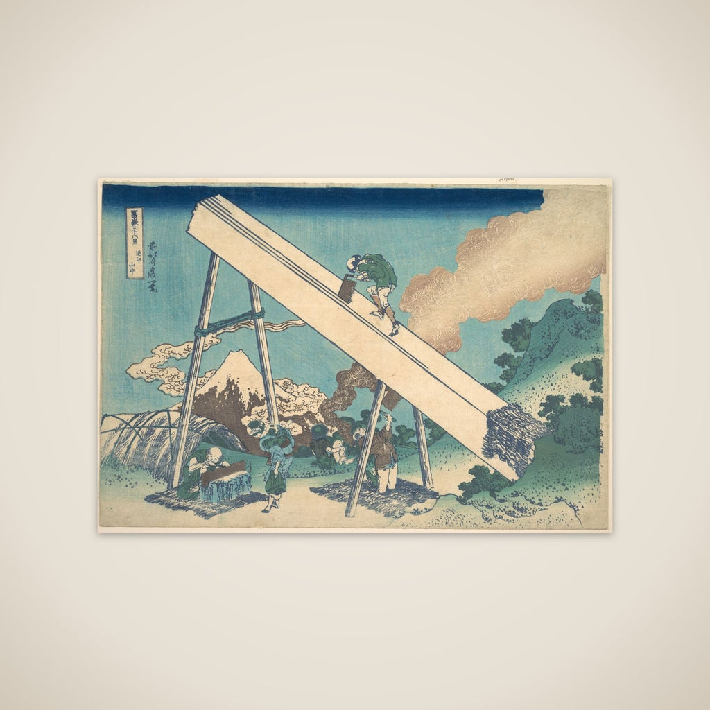 In the Mountains of Tōtomi Province (Tōtomi sanchū), from the series Thirty-six Views of Mount Fuji (Fugaku sanjūrokkei) unframed print