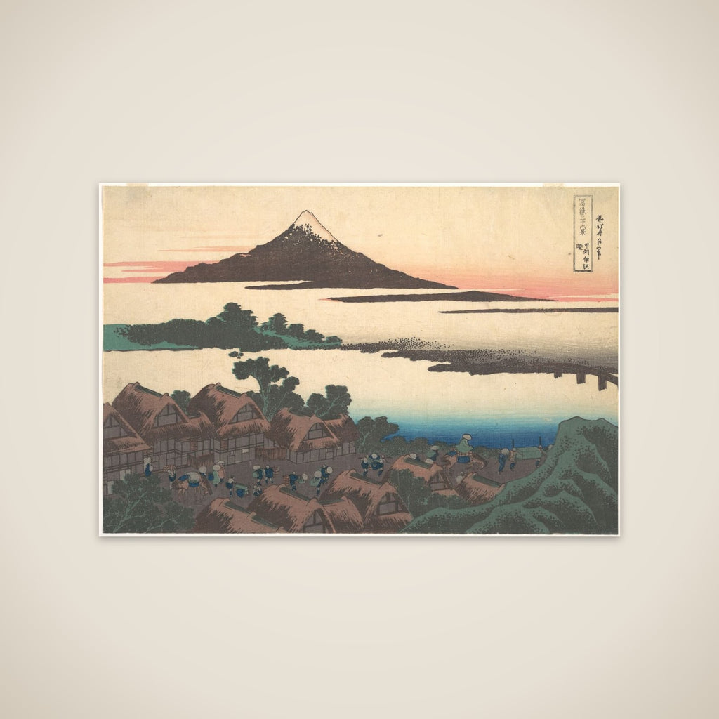 Dawn at Isawa in Kai Province (Kōshū Isawa no akatsuki), from the series Thirty-six Views of Mount Fuji (Fugaku sanjūrokkei) unframed print