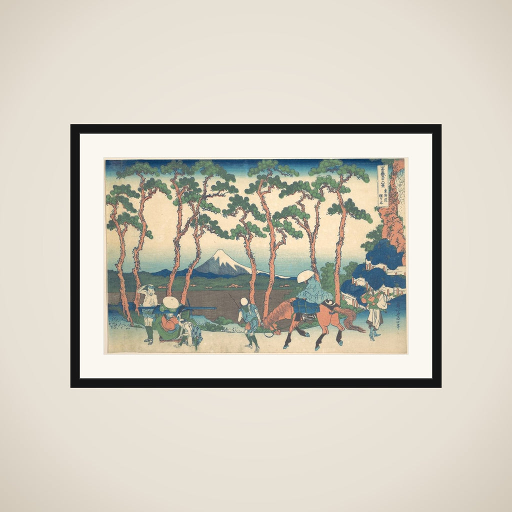 Hodogaya on the Tōkaidō (Tōkaidō Hodogaya), from the series Thirty-six Views of Mount Fuji (Fugaku sanjūrokkei) framed