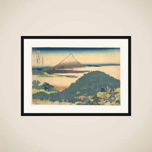 Cushion Pine at Aoyama (Aoyama enza no matsu), from the series Thirty-six Views of Mount Fuji (Fugaku sanjūrokkei) framed