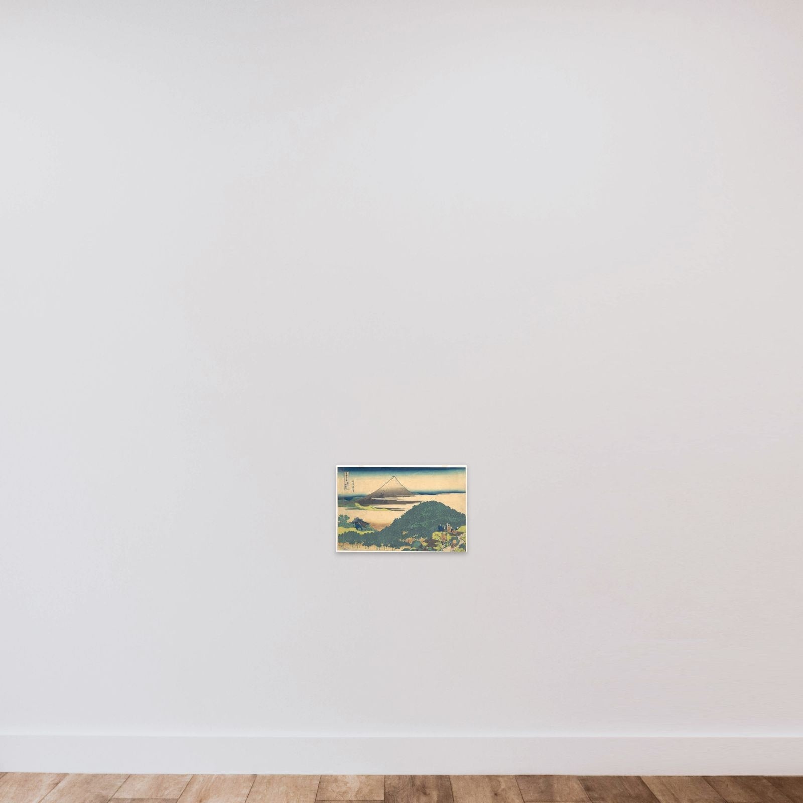 Cushion Pine at Aoyama (Aoyama enza no matsu), from the series Thirty-six Views of Mount Fuji (Fugaku sanjūrokkei) unframed — shown to scale