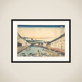 Nihonbashi in Edo (Edo Nihonbashi), from the series Thirty-six Views of Mount Fuji (Fugaku sanjūrokkei) framed
