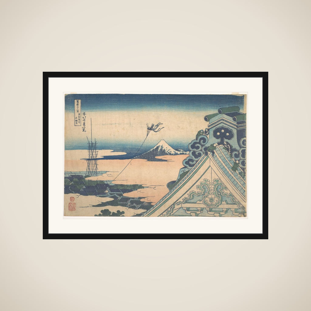 Honganji at Asakusa in Edo (Tōto Asakusa Honganji), from the series Thirty-six Views of Mount Fuji (Fugaku sanjūrokkei) framed