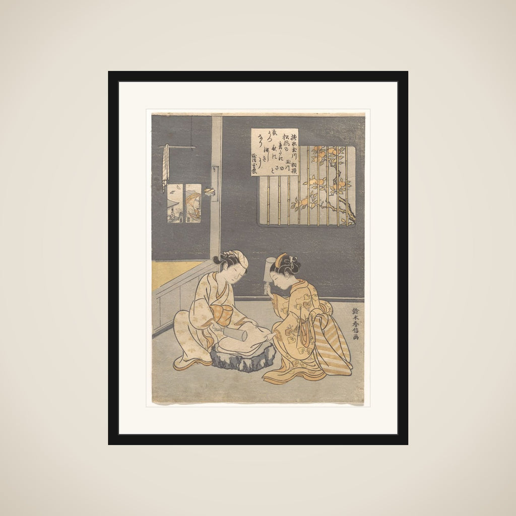 The Cloth-Fulling Jewel River, a Famous Place in Settsu Province (Tōi no Tamagawa, Settsu no meisho), from an untitled series of Six Jewel Rivers (Mu Tamagawa) framed