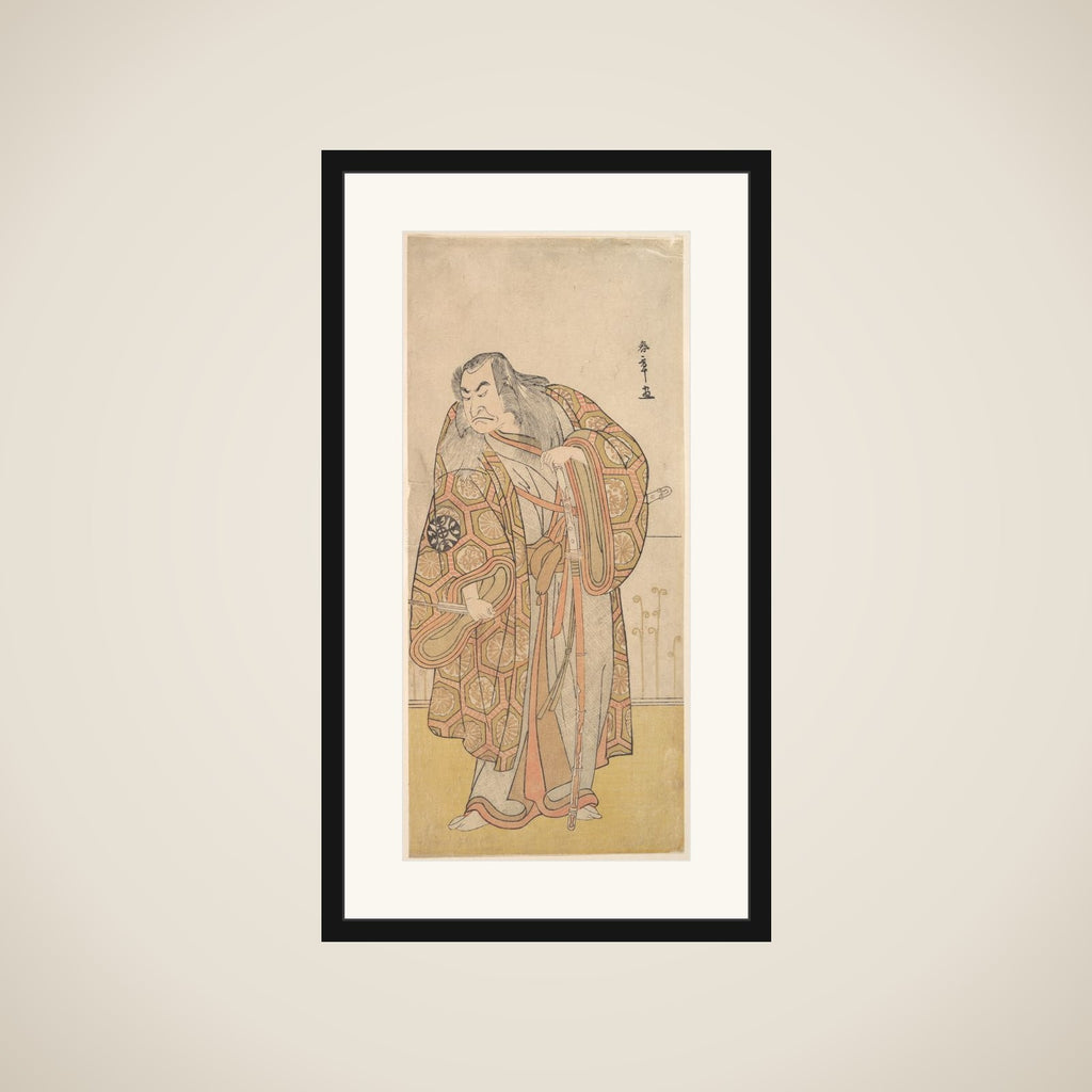 Ikunojo III as Chiyosaki Striking the Chozubachi; a Shower of Gold Coin Flies framed