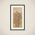 Ichikawa Danjuro V as Kudo Suketsune, Richly Attired, Leaning on His Sword framed
