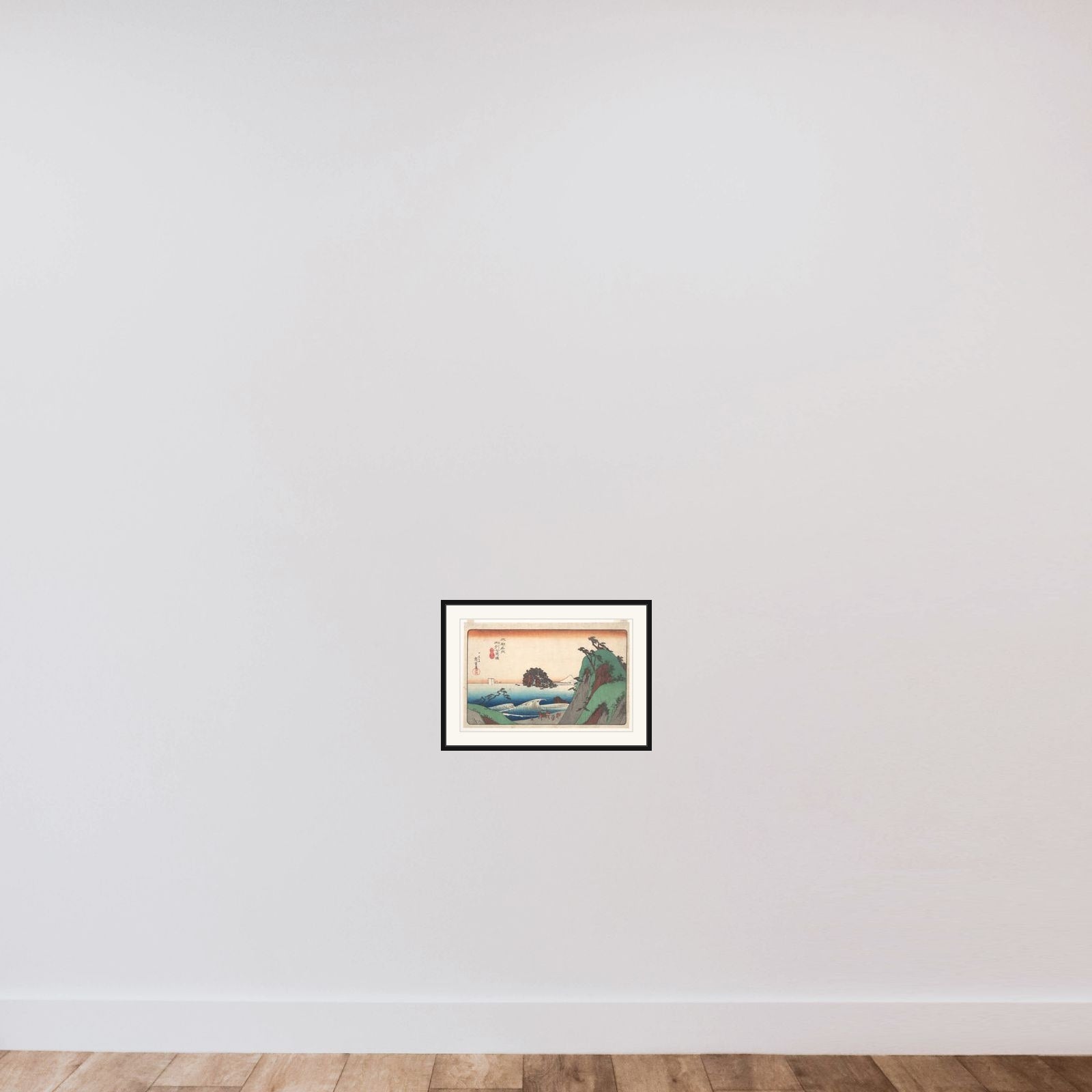 Seven-ri Beach, Province of Soshu framed — shown to scale