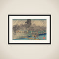 Tea-houses on the Bank of the Tadasu River in a Shower framed