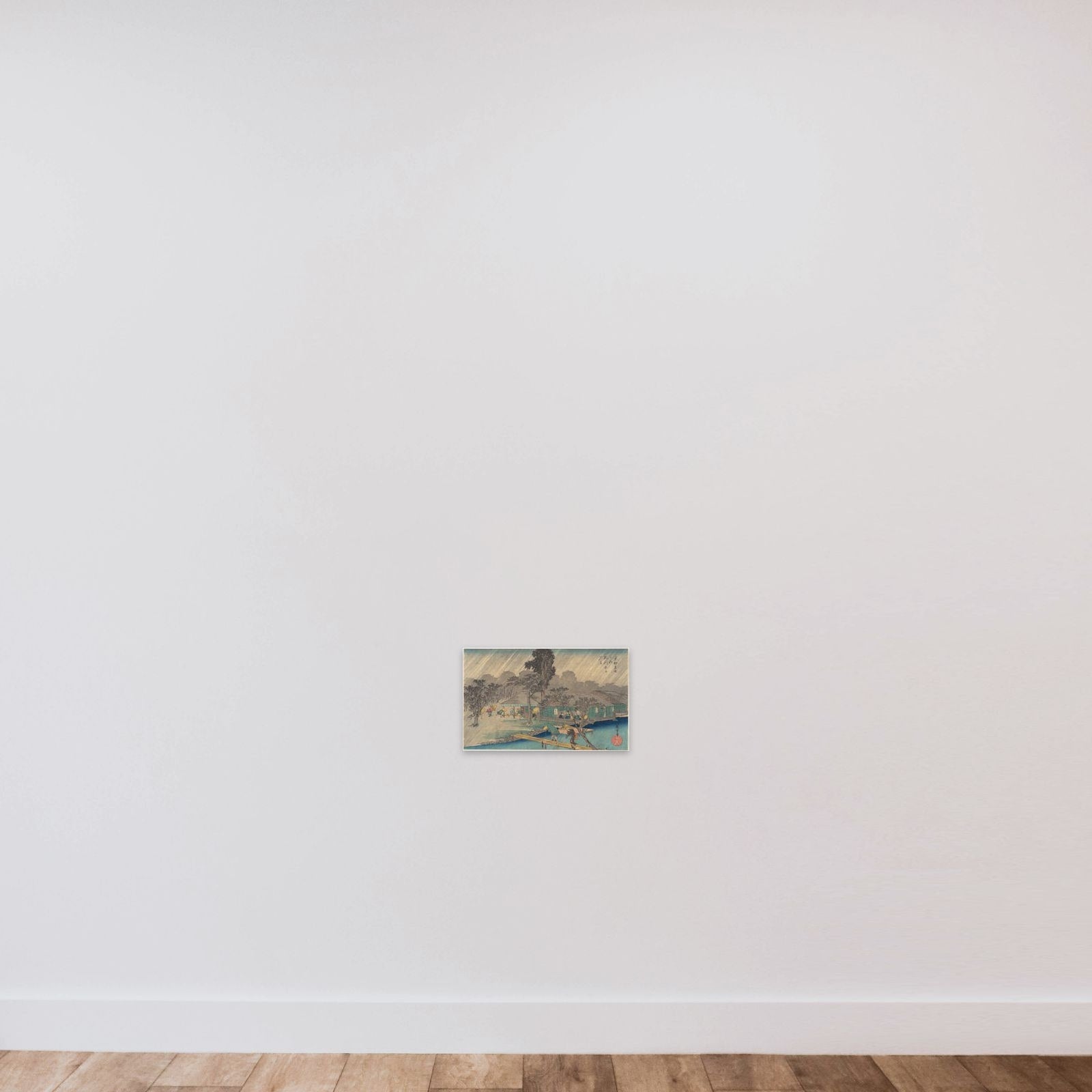 Tea-houses on the Bank of the Tadasu River in a Shower unframed — shown to scale