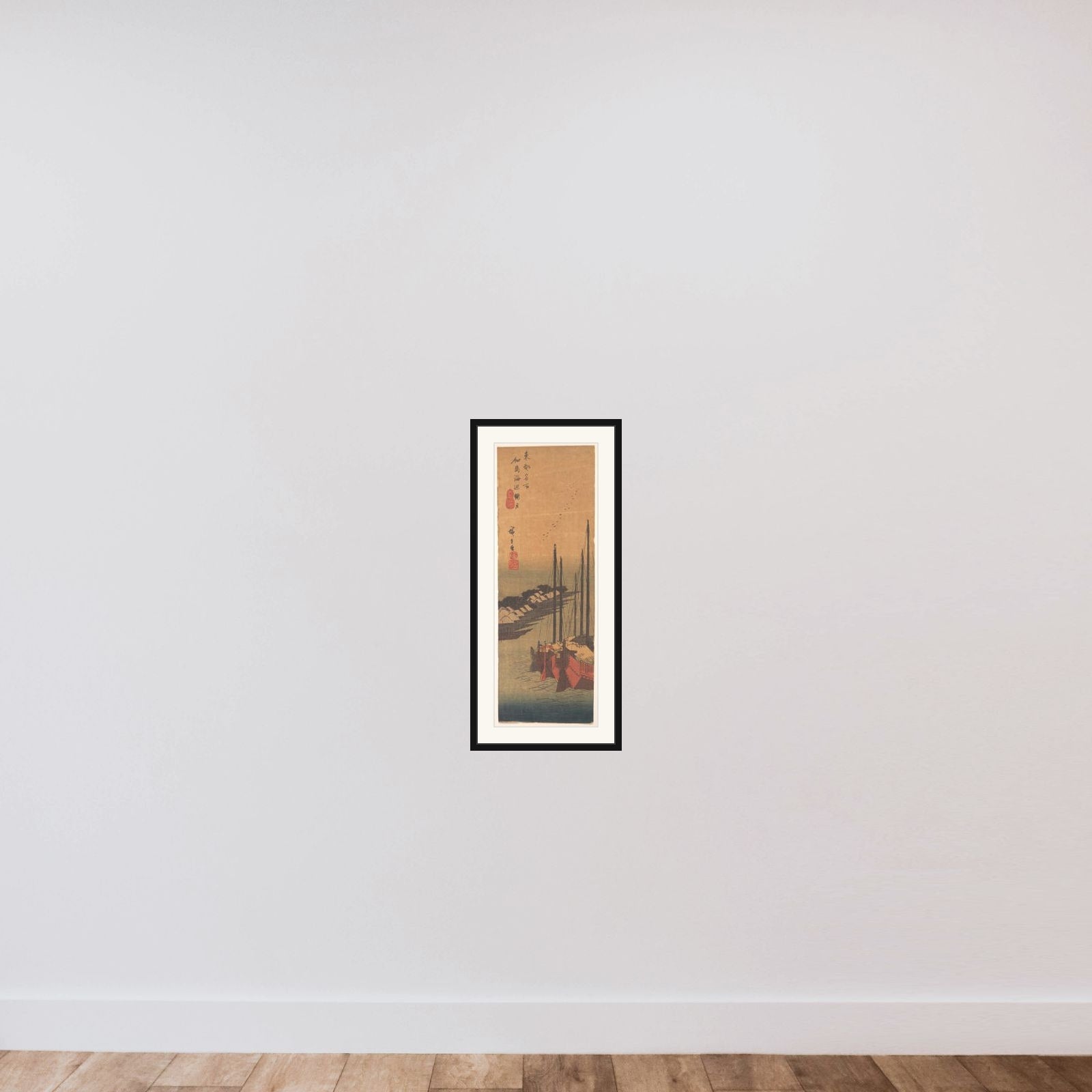 Tsukudajima no Oborozuki framed — shown to scale