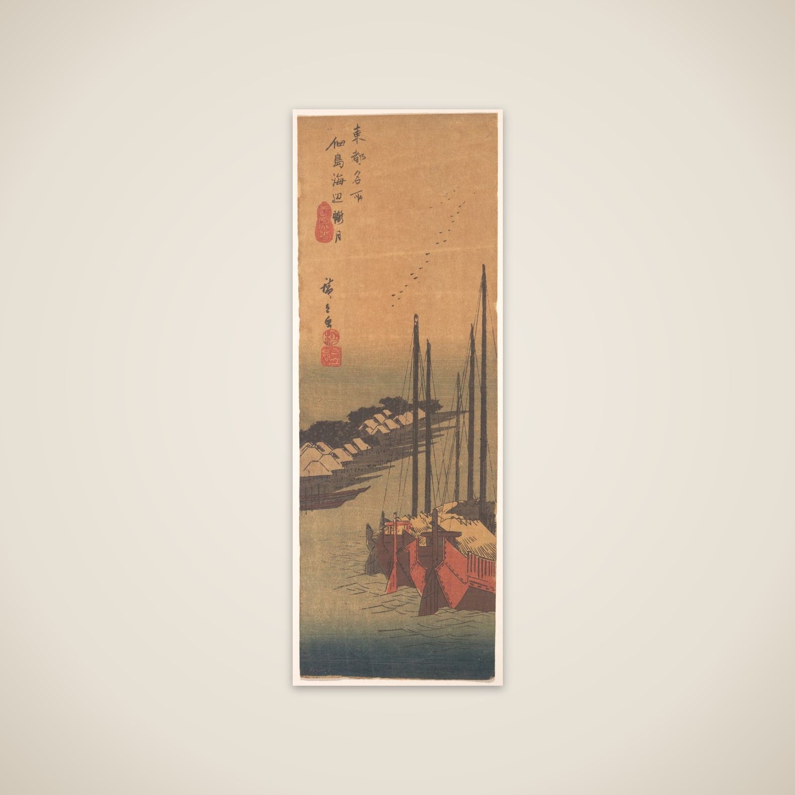 Tsukudajima no Oborozuki unframed print