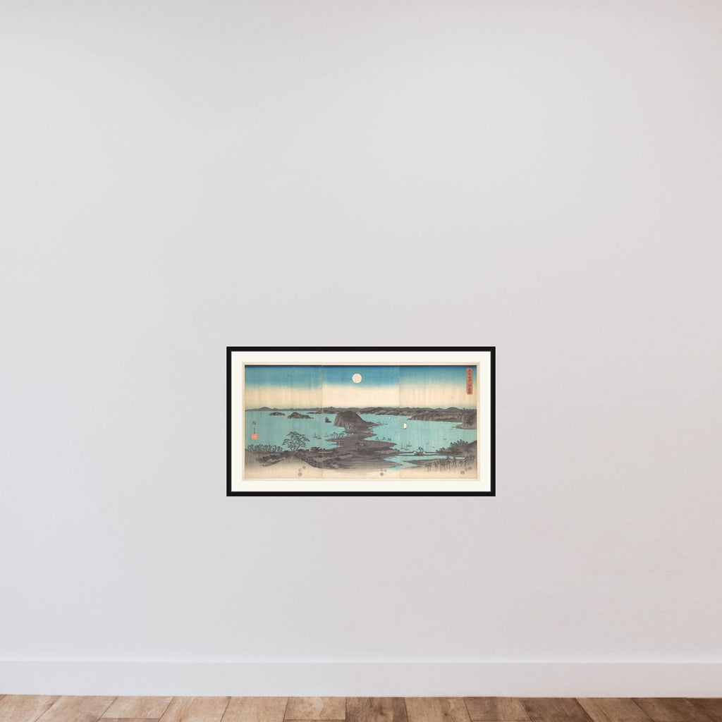 Panorama of the Eight Views of Kanasawa under a Full Moon framed — shown to scale