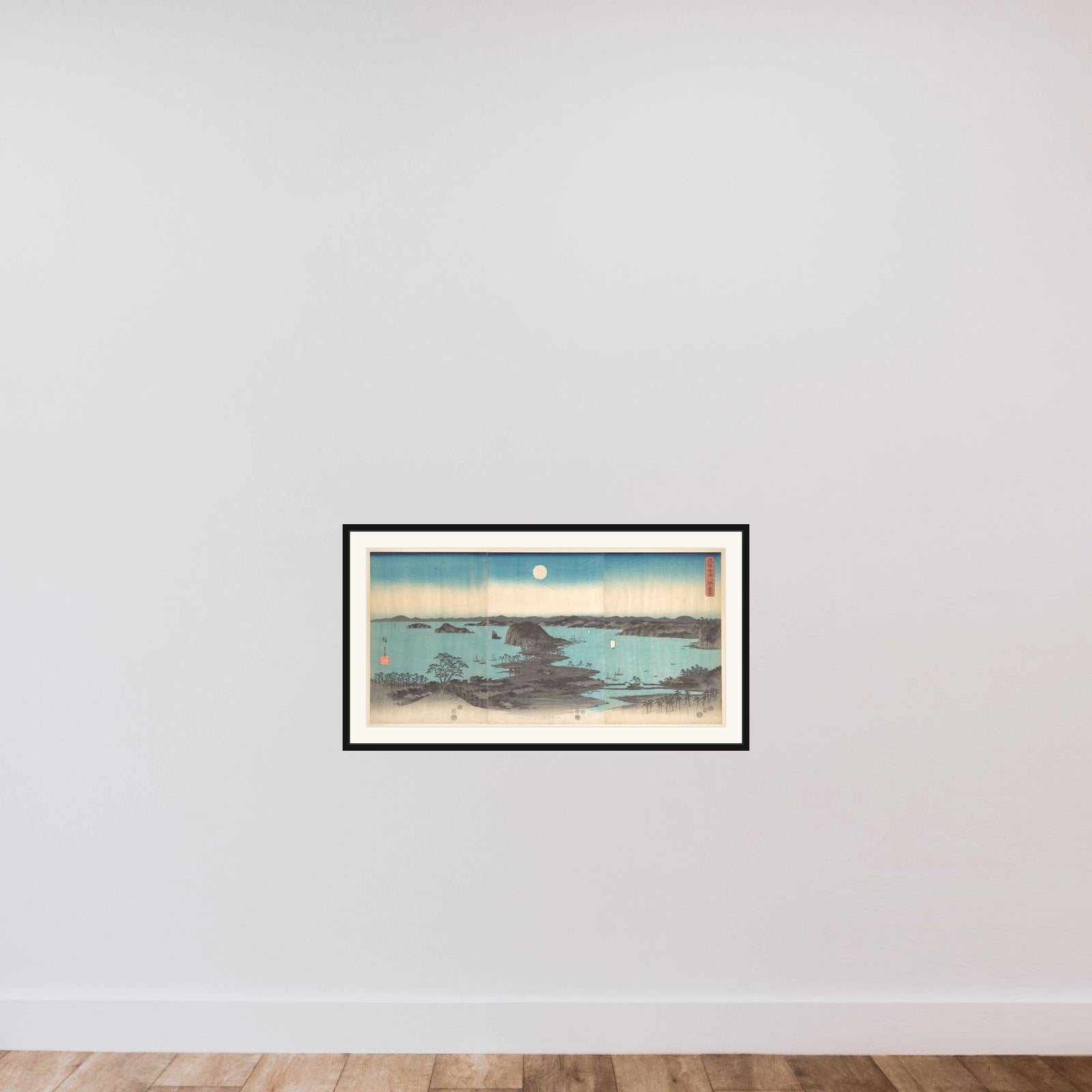 Panorama of the Eight Views of Kanasawa under a Full Moon framed — shown to scale