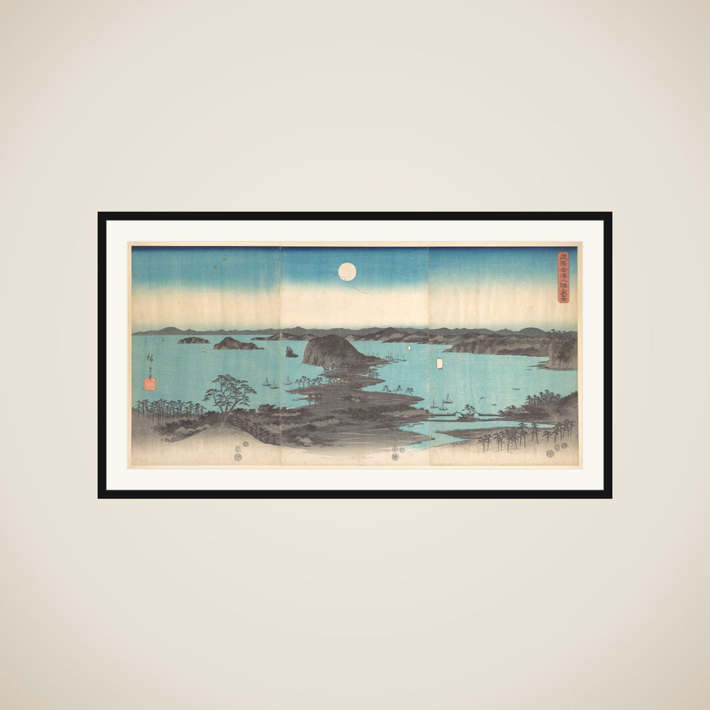 Panorama of the Eight Views of Kanasawa under a Full Moon framed