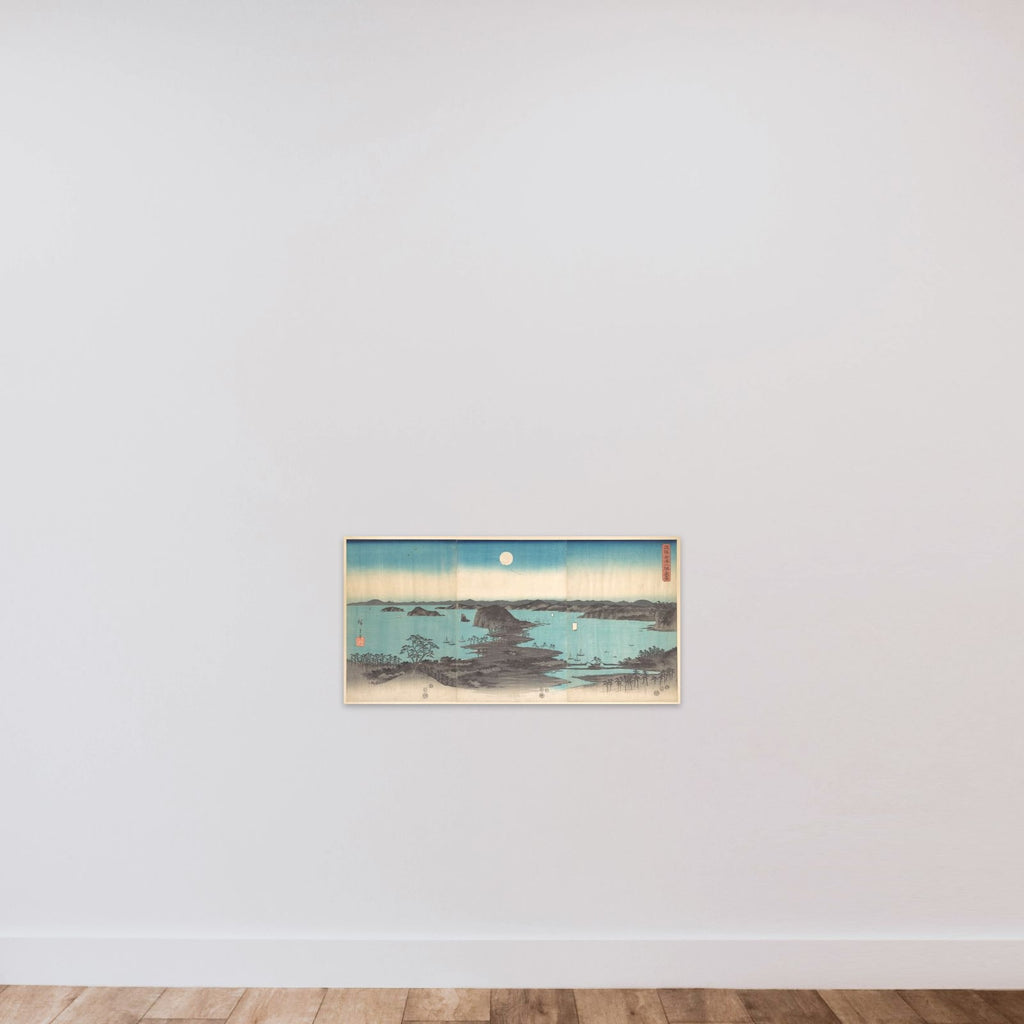 Panorama of the Eight Views of Kanasawa under a Full Moon unframed — shown to scale