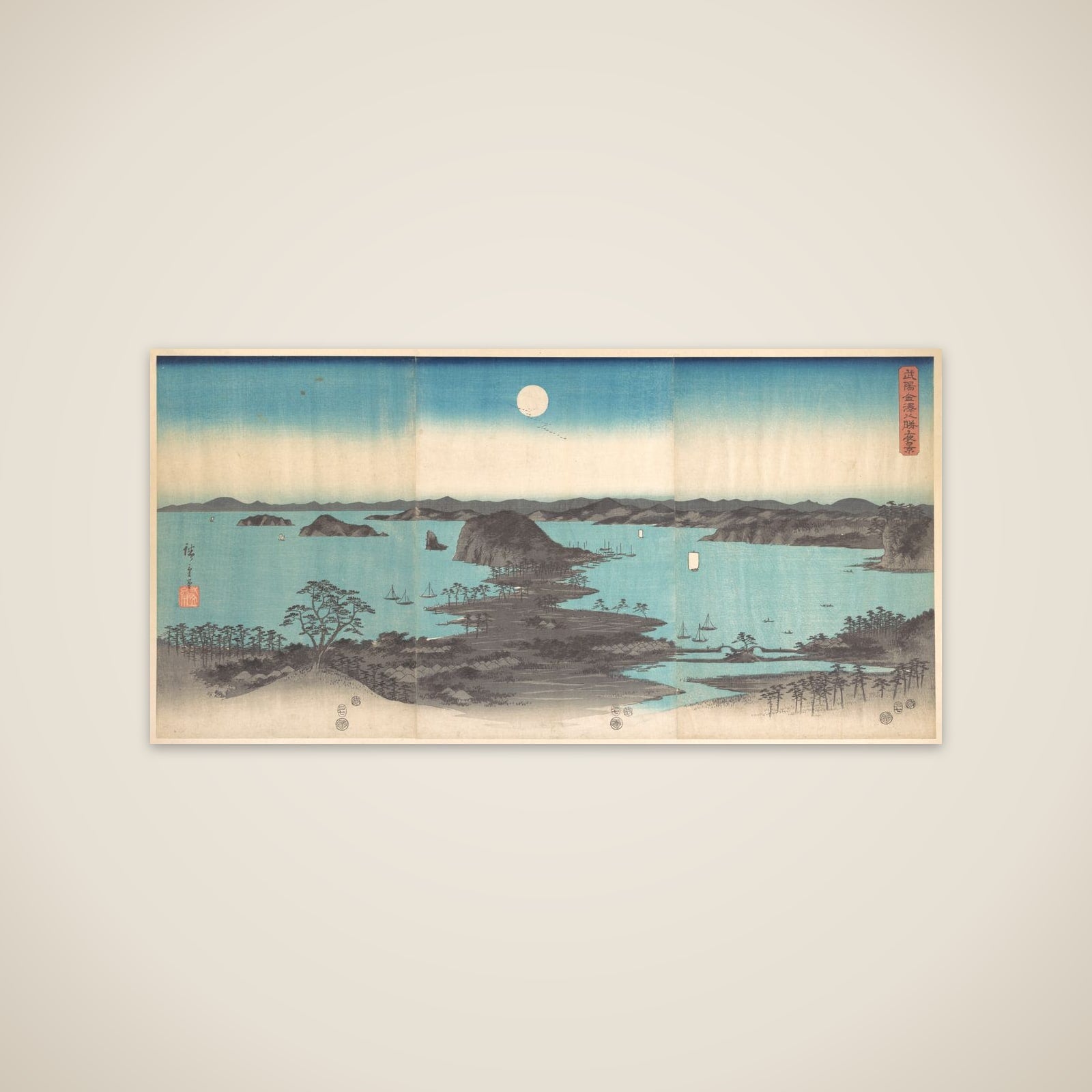 Panorama of the Eight Views of Kanasawa under a Full Moon unframed print
