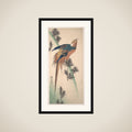 Pheasant and Pine-trees on Snowy Hillside framed