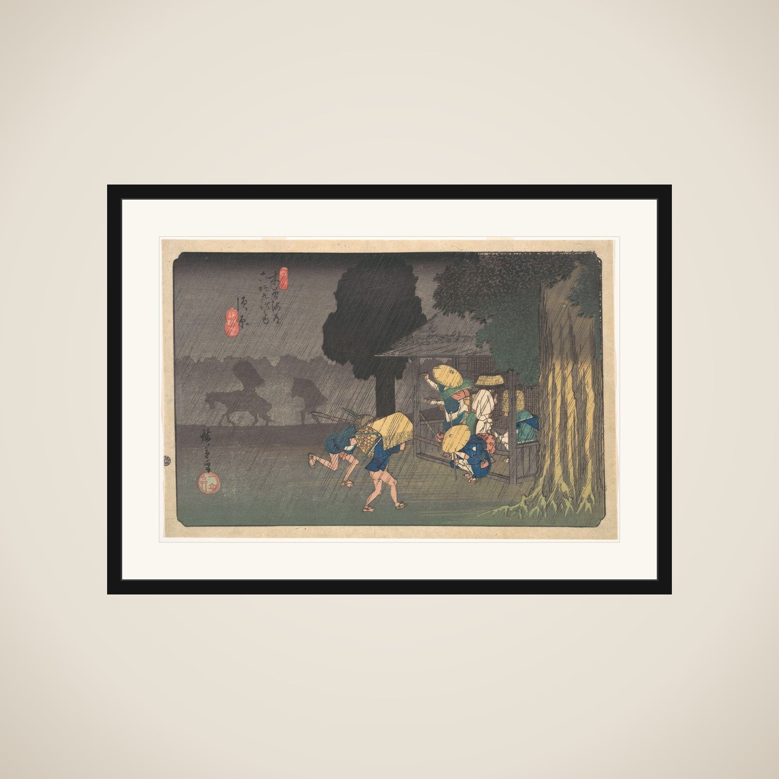 Suhara, from The Sixty-nine Stations of the Kisokaidō framed